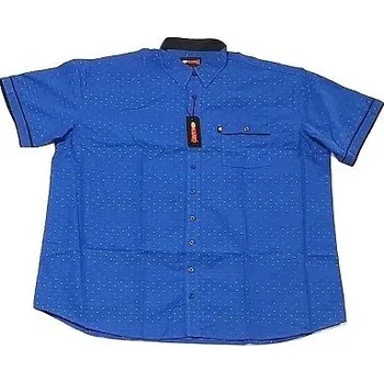 Pánská košile Pánská košile modrá s barevnými puntíky Kamro 16235/222 ve vel. 5XL - 10XL krátký rukáv Kamro - 5XL