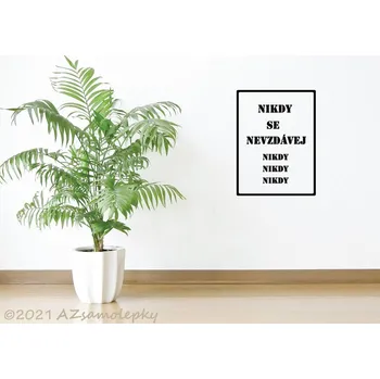 Samolepící dekorace Samolepky na zeď - SO - Nikdy se nevzdávej - 21 x 30 cm