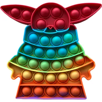 POP IT Pop It Rainbow antistresová hračka Baby Yoda