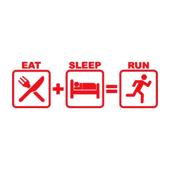 Polep vozidla SAMOLEPKA Eat sleep run (10 - červená) NA AUTO, NÁLEPKA, FÓLIE, POLEP, TUNING, VLASTNÍ TEXT, TISK, AUTOSAMOLEPKY.cz, POLEPY, OBRÁZEK, LOGO, SAMOLEPKY