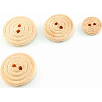 Knoflík Dřevěný kulatý knoflík kružnice - průměr 2,4 cm
