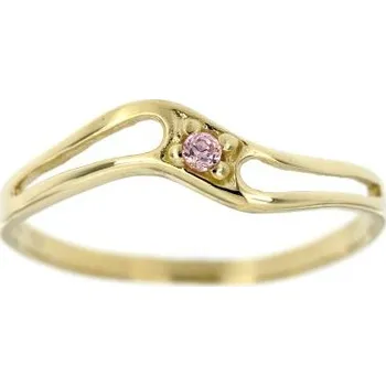 Prsten Zlatnictví U Kostela Dámský zlatý prsten se růžovým zirkonem F11žr 64 2619-19501335