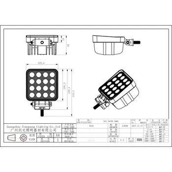 Svítilna Svítilna pracovní 48W 16 LED*3W 9-32V JGL JG-W161