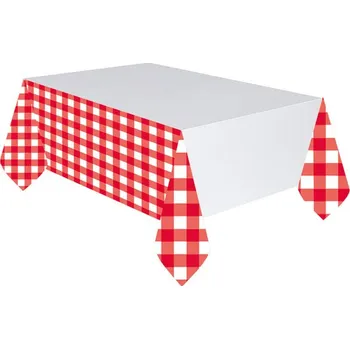 Koktejlová dekorace AMSCAN - Ubrus červenobíle kostkovaný -