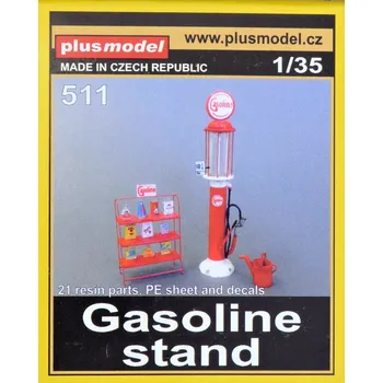 Plastikový model Plusmodel 1/35 Gasoline stand (resin set, PE & decals)