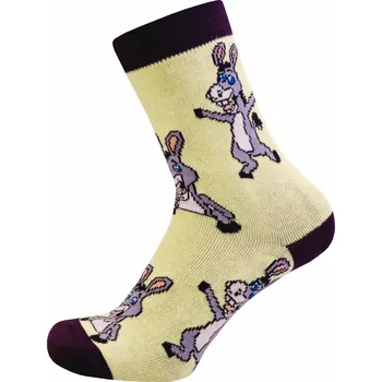 Dámské ponožky Bonastyl Klasické veselé ponožky DONKEY Barva: Žlutá, Velikost: 25-27 (38-41)