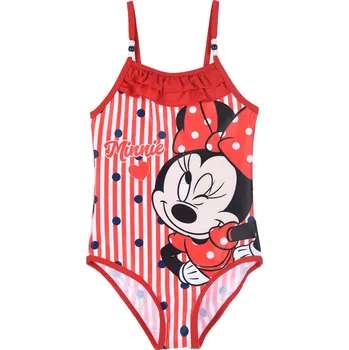 Dívčí plavky Dívčí plavky DISNEY MINNIE PROUŽKY červené Velikost: 128