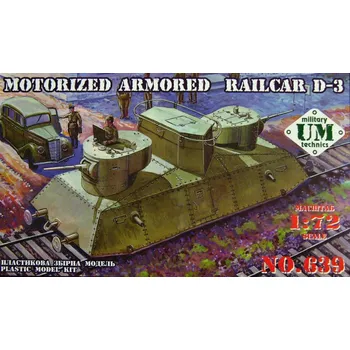 Plastikový model Unimodel 1/72 Motorized Armored Railcar D-3