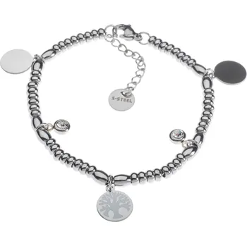 Náramek biju Náramek z chirurgické oceli s přívěsky a stromem života 1564