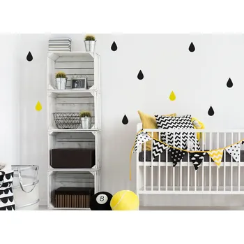 Samolepící dekorace Pastelowe Love Samolepky kapky - velké barva: mátová