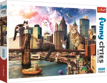 Puzzle Trefl Legrační města: Kočky v New Yorku 1000 dílků