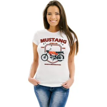 STRIKER Dámské tričko Jawa mustang Barva: Bílá, Velikost: XL