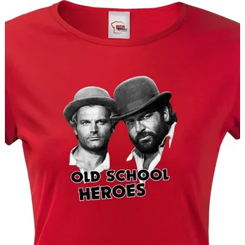 Dámské tričko Bud Spencer a Terence Hill, Barva Červená, Velikost 3XL, Canvas Dámské tričko s krátkým rukávem Bezvatriko.cz 0818