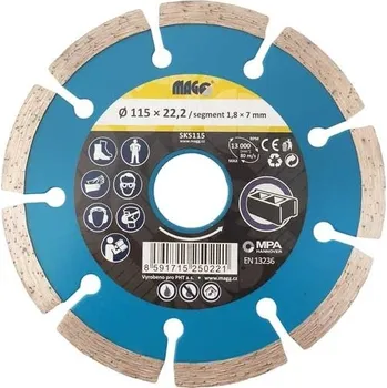 Příslušenství k brusce Magg Super diamantový kotouč segmentový 115x22,2mm