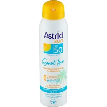 Přípravek na opalování Astrid Coconut Love neviditelný suchý sprej na opalování SPF50 150 ml