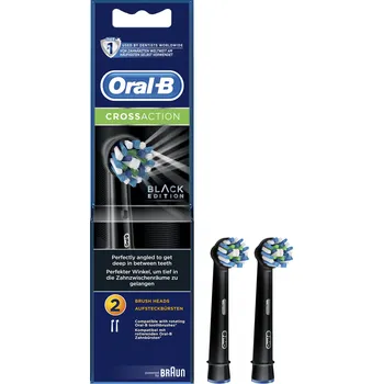 Náhradní hlavice k elektrickému kartáčku Oral-B CrossAction Black Edition náhradní hlavice na elektrický kartáček 2 ks