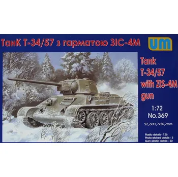 Plastikový model Unimodel 1/72 T-34/57 with ZIS-4M gun