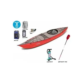 Loď Gumotex FRAMURA SET - I Červená kajak + zdarma pádlo TNP 2.díl + transportní obal + obal na mobil EG + pumpa Bravo 4l s manometrem + sada lepení + termotrička Coolmax a klíčenku EG