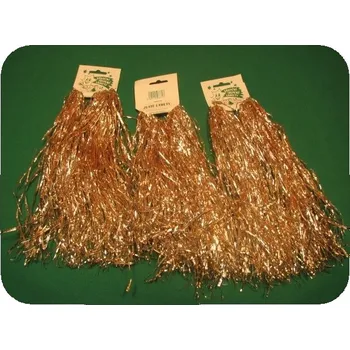 Vánoční dekorace Lameta - třepení vánoční zlato (měděné)-stříbrné,hliníkové 50cm