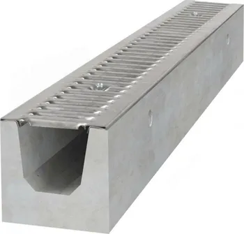 Odvodňovací žlab Gutta A15 betonový žlab s pozinkovanou mříží H120 1000 x 130 x 120 mm
