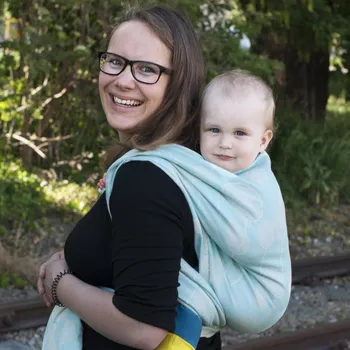 Šátek na nošení dětí Moisha Dandelions Aqua Délka: 5 - 4,2 m Šátek na nošení dětí