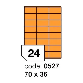 Kancelářské potřeby Samolepící etikety Rayfilm Office 70x36 mm 300 archů, fluo oranžová, R0133.0527D