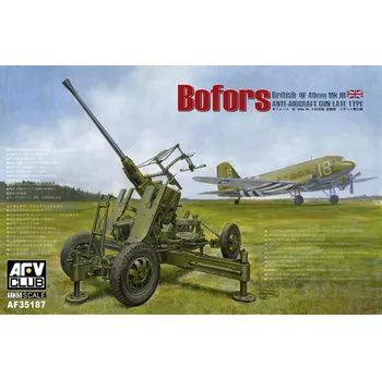 Plastikový model AFV Club 1/35 BOFORS BRITISH QF 40mm Mk.III AA GUN LATE TYPE