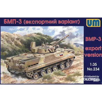 Plastikový model Unimodel 1/35 BMP-3 (export version)