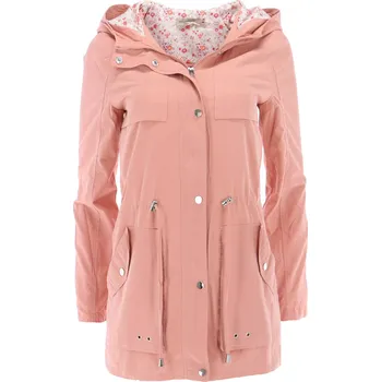 Dámský kabát Escandelle 18009 koženková bunda parka barva: růžová, velikost: M