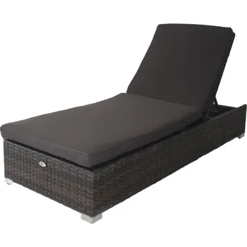 Zahradní lehátko Umělý ratan Lehátko Relax mocca/chocco