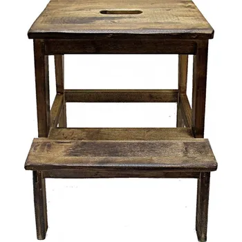 Schůdek Dřevěná stolička v selské provedení s patinou