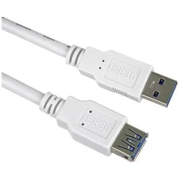 Datový kabel PremiumCord Prodlužovací kabel USB 3.0 Super-speed 5Gbps A-A, MF, 9pin, 0,5m bílá