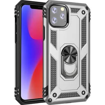 Pouzdro na mobilní telefon Armor ring obrněné ochranné pouzdro pro iPhone 11 Pro Barva: Stříbrná