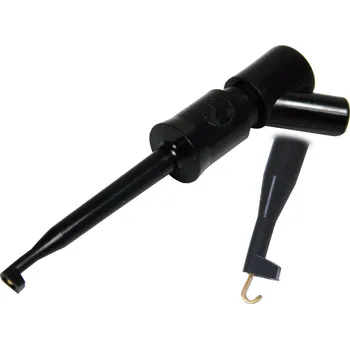 Měřicí hrot s háčkem - černý Hirschmann KLEPS2-BU SW