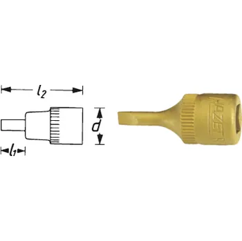 1/4´´ hlavice zástrčná, plochá drážka 4x0,8mm, tin, hazet, 8503-4x0,8
