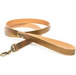 Kožené vodítko, šířka popruhu 20 mm - zlatá