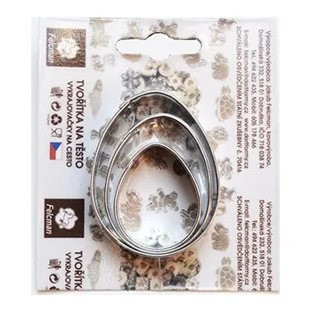 Velikonoční dekorace Vykrajovací sada vajíčka 3ks 45mm