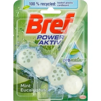 WC čistič Bref WC blok Power Aktiv Pro Nature Mint Eucalyptus, 50 g