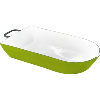 Hrnec Český smalt GOURMETINA Litinový smaltovaný Pekáč velký GUSTAV SOLO- Trávníkově zelená 44 x 24 x 7,5 cm