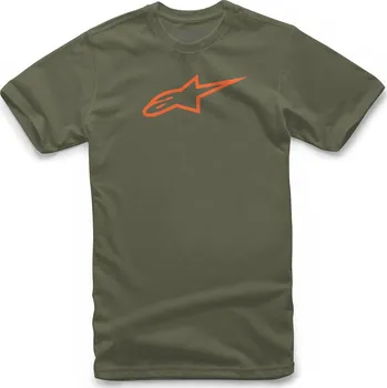 Triko AGELESS TEE, ALPINESTARS (zelená/oranžová) (Velikost: S)