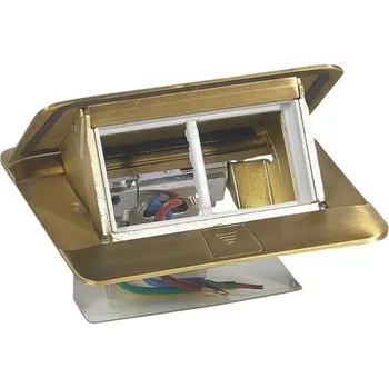 Elektroinstalační materiál Výklopná zásuvková krabice POPUP Legrand 54016 broušená mosaz 4M