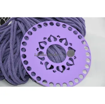 Víko/dno na košík 14,5cm - srdíčkové sluníčko lila