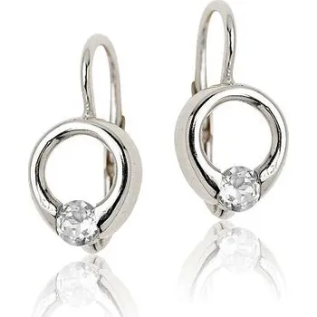 Náušnice Stříbrné náušnice kroužky s jedním zirkonem