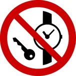 Podlahová značka – Zákaz vstupu s kovovými předměty, 50 cm, PE