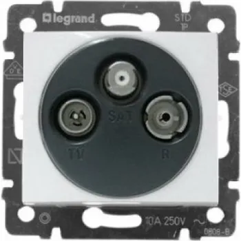 vypínač Legrand Valena televizní zásuvka TV+RD+SAT individuální bílá 774435