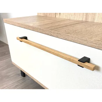 Nábytkové kování In-Design Nábytková úchytka Nela dub lak/černá Rozteč úchytky (mm): 128