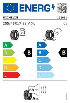 energetický štítek letních pneumatik Michelin Primacy 4 205/45 R17 88 V XL FP S1