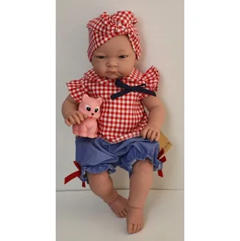Panenka Realistické miminko - holčička - Jenny v kostkované blůze od firmy Lamagik (Realistické miminko ze Španělska )