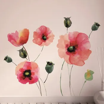 Samolepící dekorace AS-rovi Crearreda WA XXL Watercolour Poppies 81003 Akvarel vlčí máky