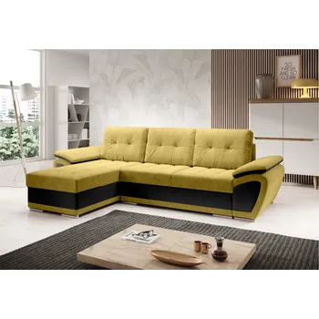 Sedací souprava Rozkládací rohová sedačka ERDORADO žlutá / černá DOPRODEJ